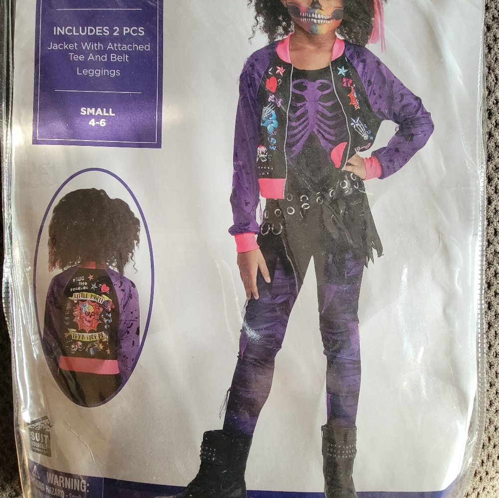 Colorful Skeleton Kids Costume with Jacket